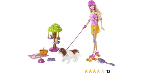 barbie dog walking set
