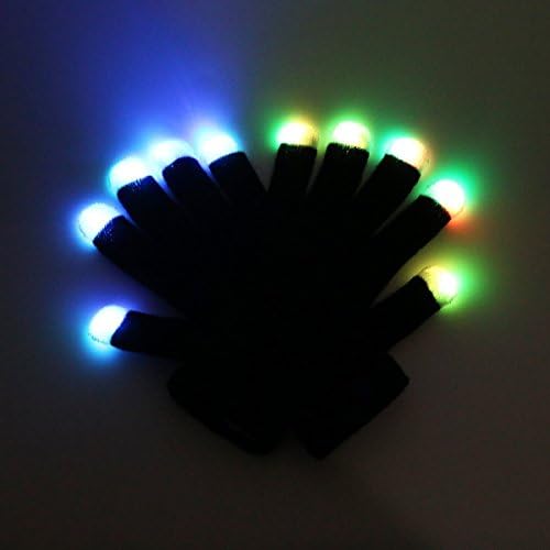 Yhsatpow 7 colors light show LED Gloves Rave Light Finger Lighting Flashing Glow Mittens