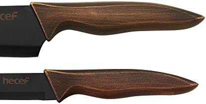 hecef Ensemble de Couteaux de Cuisine, Y Compris Couteau de Cuisine de 8 Pouces, Couteau à Pain de 8 Pouces, Couteau Santoku de 7 Pouces, Couteau Universel de 5 Pouces, Couteau de Fruit de 3.5 Pouces