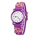 Venhoo Kids Watches 3D Waterproof Silicone Children Toddler Wrist Watch Time Teacher Birthday Gifts for 3-10 Year Old Kids Girls-Purple Butterfly