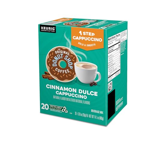 THE ORIGINAL DONUT SHOP ONE-STEP CINNAMON DULCE CAPPUCCINO, KEURIG SINGLE-SERVE K-CUP PODS, 20 COUNT