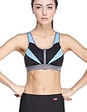 Yvette Zip Front Closure Sports Bra #7067-High Impact(One Size Up)