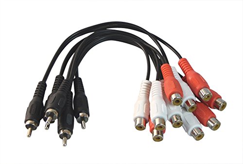 YCS basics RCA Splitter Cable. 1 Male to 2 Female Plugs 5 Pack