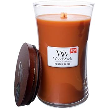 WoodWick WW Pumpkin Pecan, Highly Scented Candle, Classic Hourglass Jar, Large 7 inches, 21.5 OZ