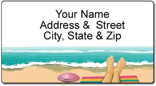 Beach View Address Label - Customized Return Address Label - 90 Beach Address Labels (Beach View)