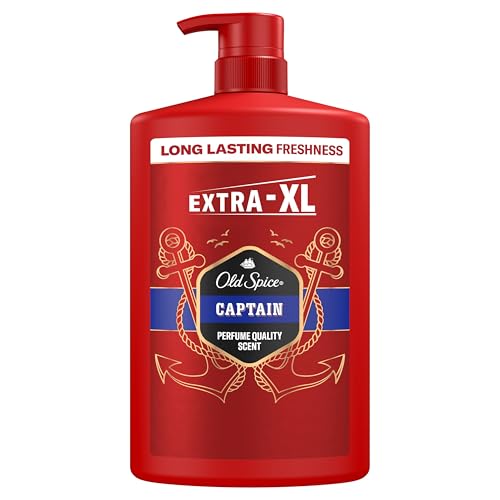 Captain Gel de Ducha y Champú 3 en 1 para Hombre,1L