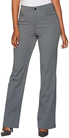 Halston Studio Stretch 5 Pocket Boot Cut Pants A280413, Granite, 24W