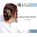 eKoi - Korean Palace Tradition Collection - Retro Vintage Color Rhinestone Hair Pieces Stick Barrette Alligator Clip Snap Ornament Pin Accessory Band for Women Girl (Flower Hair Comb)