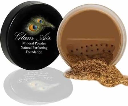 Glam Air Airbrush Makeup Water Based Foundation Choose Matte or Satin Finish for Flawless Looking Skin (0.25oz Bottles) (LIGHT/MEDIUM MINERAL LOOSE FOUNDATION)