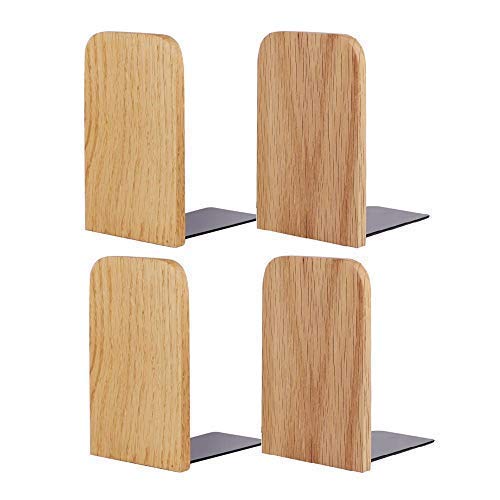 Muso Wood Bookends,5.1"x3.2",Set of 2 (Oak-2 Pairs) - Thumbnail 5