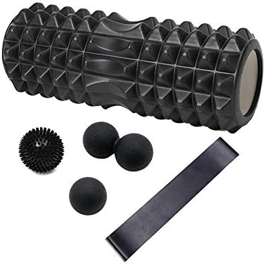 DANLIA Foam Roller 5 in 1 Kit, 13" Muscles Roller+Peanut Ball Set+Mini Spiky Ball+Exercise Band