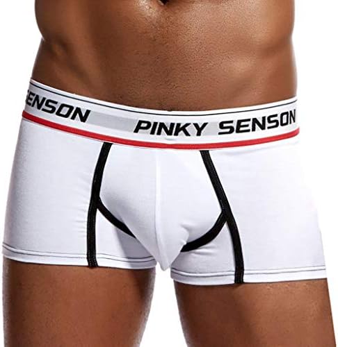POHOK Men Trunks Swimming Mens Striped Letter Print Boxer Briefs Sexy Underwear Shorts Underpants Pouch Soft Briefs