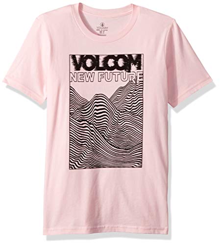 Volcom Big Little Girl's VLCM Chatter Crewneck Tee Shirt, Dusty Rose, Extra Large