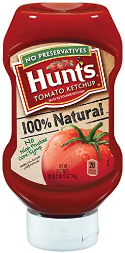 Hunt's 100% Natural Tomato Ketchup -No High Fructose Corn Syrup- No Preservatives, 28 oz (2 Pack)
