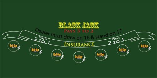 Blackjack Premium Rubber Table Layout By Rollout Gaming