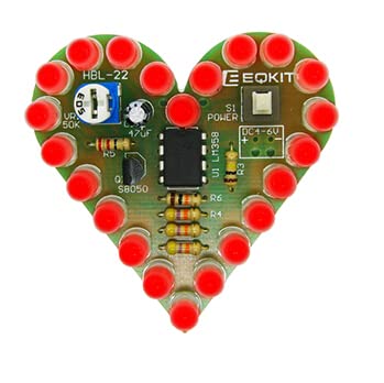 PZMYJB DIY Kit Heart Shape Breathing Lamp DC 4V-6V LED Suite Red White Blue Green Electronic Production for Learning, Pink