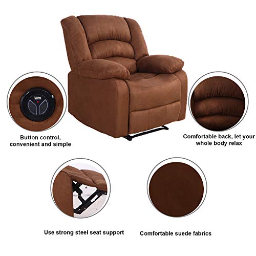 Modern Power Recliner with USB Charging Port - LCH Heavy Duty Microfiber Single Thicker Cushion Ergonomic Reclining Sofa Chair - Thumbnail 3