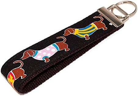 Dachshund Sweater Keychain Fabric Key Fob Free Shipping