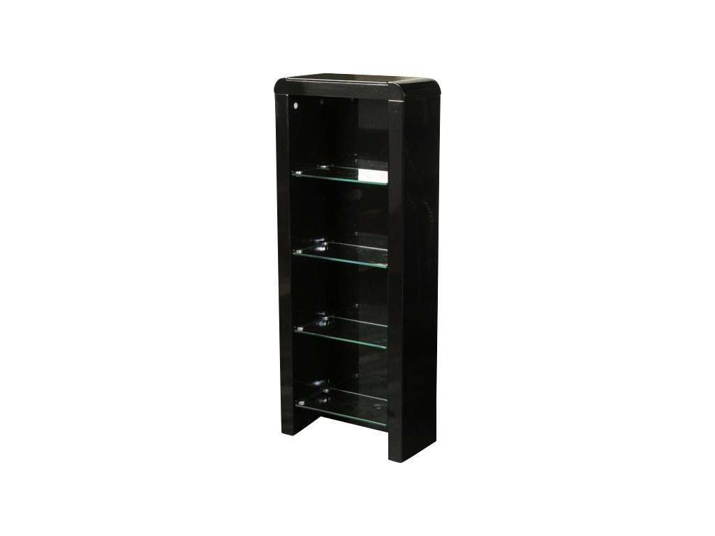 Atlanta Black DVD Storage Unit with Glass Shelves Black DVD Rack