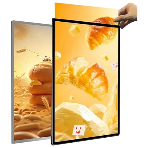 Ultra-Thin Wall-Mounted LED Display Lightbox Frame – Backlit Poster Holder with Pull-Out Design, Bright Even Illumination for Advertising, Menu Boards, Retail, Events, Offices​ (Black, 120x80cm)
