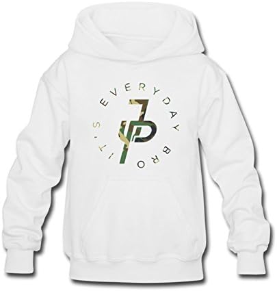 Xword Kids Jake Paul It's Every Day Green Camo Cotton Hoodie Sweatshirt M White