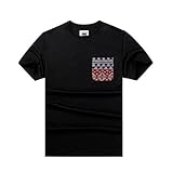 Beautiful Giant Men's Jacquard Pocket T-Shirt Crew-Neck Short Sleeve Tee Pocket Tee