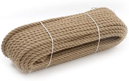 Awenta Rope 10mm / 20m Natural Jute Rope Twisted Braided Decking Garden Boating Cord Sash