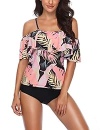 Traje de baño Memory Baby para dama con estampado de dos hojas en el hombro, talla S-XXL