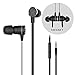 3.5mm Headset - iKross in-Ear 3.5mm Noise-Isolation Stereo Earbuds Headphones with Microphone - Metallic Black for Apple iPhone 7/7 Plus/Samsung Galaxy S8, LG, Smartphone Tablets and More