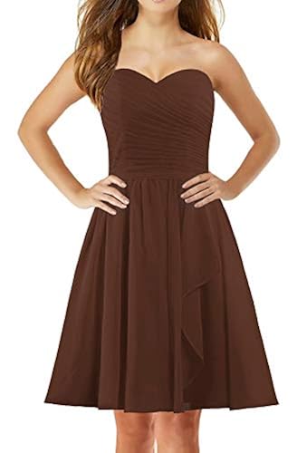 ANTS Women's Sweetheart Short Bridesmaid Dresses Chiffon Wedding