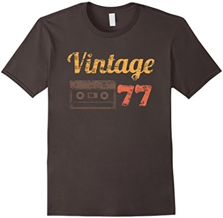 Mens Vintage 1977 Tshirt Classic Birthday Tee Large Asphalt