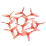 EMAX 12pcs AVAN 3024 Props 3inch 3-Blade PC Propellers 6CW 6CCW for fpv mini drone like Babyhawk-R (Transparent red)