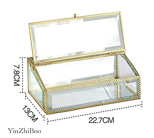 YinZhiBoo Beveled Glass Box Makeup Organizer Proof box Keepsake Box Wedding Card Holder Reception Card Box Home Decor Display