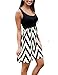 OURS Women's Scoop-Neck Stripes Sleeveless Short Fit-and-Flare Dress, Black, Medium