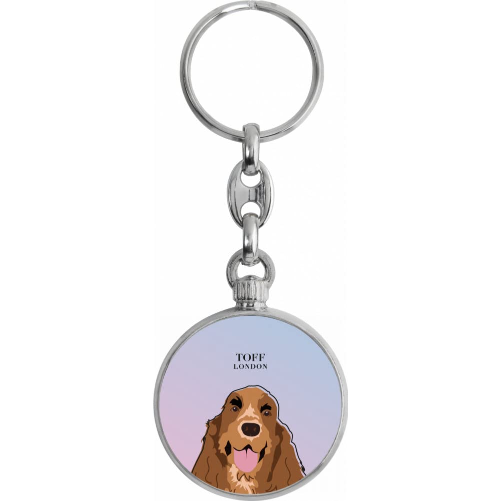 Toff London Brown Cocker Spaniel Dog Head Keyring