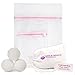 Dryer Balls (Set Of 3 Wool Balls + 2 Micro-Mesh Laundry Bags) Reusable, Fabric Softener, 100% Wool - Perfect for Delicates And Clothes In General - Intelli-Mesh Bag Wash SystemTM Expansion Set