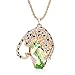 Neoglory 14k Gold Plated Yellow Crystal Animal Leopard Long Necklace Pendants 30