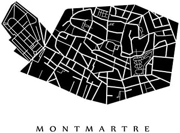 Montmartre Neighborhood Map - Paris, France Poster