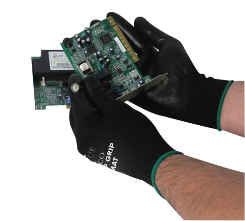 Polyco Matrix P Grip Gloves Polyurethane Tight-fit Size 8 Black Ref 402-MAT [Pack 12]
