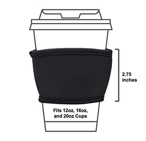 TahoeBay Coffee Cup Sleeves - 12, 16, and 20 oz Starbucks Compatible Reusable Neoprene Insulator (Red, 4)