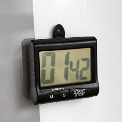 Digital Kitchen Timer, Countdown & Stopwatch with Loud Alarm LCD Display Cooking Timer, Magnetic Timer Adjustable Back Kickstand- from Kaimao (Black)