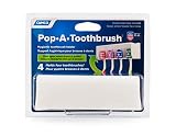 Camco A Pop-A-Toothbrush Wall Mounted Holder With Germ Protecting Cover, Perfect For Traveling, Dorm Bathrooms and More, Holds 4 Toothbrushes- (White) (57204)