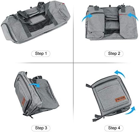 Travel Duffel Bag, 55L Foldable Duffle Bag with Shoes Compartment Packable Weekender Bag for Men Women Water-proof & Tear Resistant HIKISS-Grey 6 Travel Duffel Bag, 55L Foldable Duffle Bag with Shoes Compartment Packable Weekender Bag for Men Women Water-proof & Tear Resistant HIKISS-Grey
