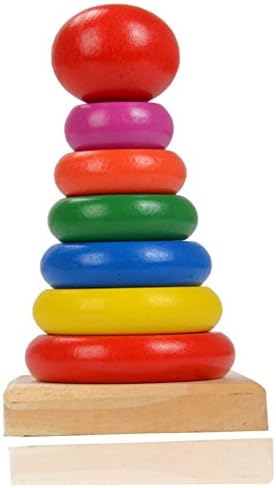 Chenkaiyang Wooden Educational Learning Toys, Stacking Blocks Game Rainbow Tower Balancing Toys for Baby and Toddlers