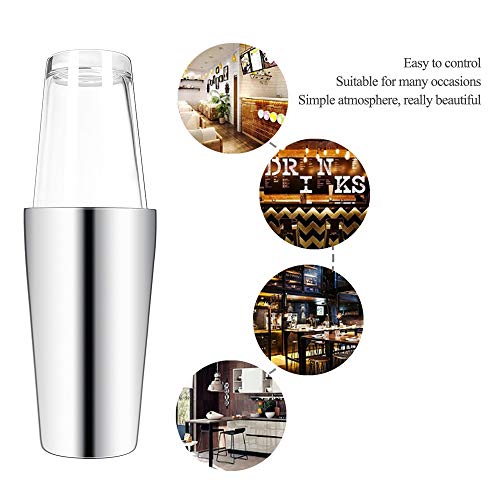 JJZXD 750ml Edelstahl Cocktail Shaker Cup Wine Mixer Getränk Flaschenleiste Werkzeug for Barkeeper Transparente Partei… – Bild 5