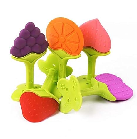Buy Blue C Teether Fruit And Vegetable Shape Stick Chews Silicone Infant Bebe Dental Care Toothbrush Toddler Training Teething Ring Single Pcs Online At Low Prices In India Amazon In