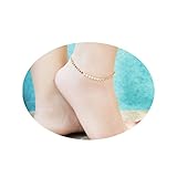 Boosic Rose Gold Plated Crystal Bead Coin Anklet Chain for Women