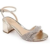 Jewel Badgley Mischka Ansley Metallic Mesh Block Heel