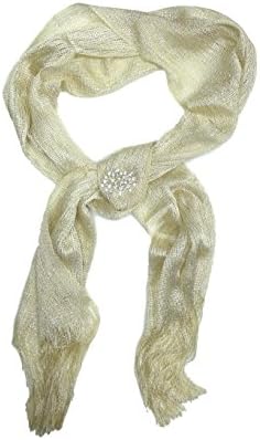 Popular Gold Lightweight Metallic Mesh Sparkle Fringe Wide Scarf &amp; Bling Tree of Life Pin Pendant Scarves Set Top Unique Pretty Great Mother Day Nurse Graduation Gift Idea Women Grandma Mother Law