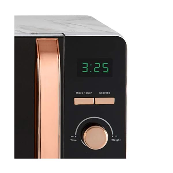 Tower T24021WMRG Digital Microwave with 60-Minute Timer and 8 Autocook Settings, 20L, 800W White Marble and Rose Gold
